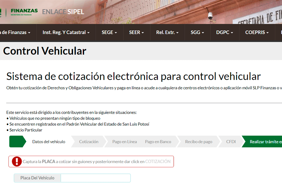 Checar Adeudo de Placas en San Luis Potosí Pago 2024